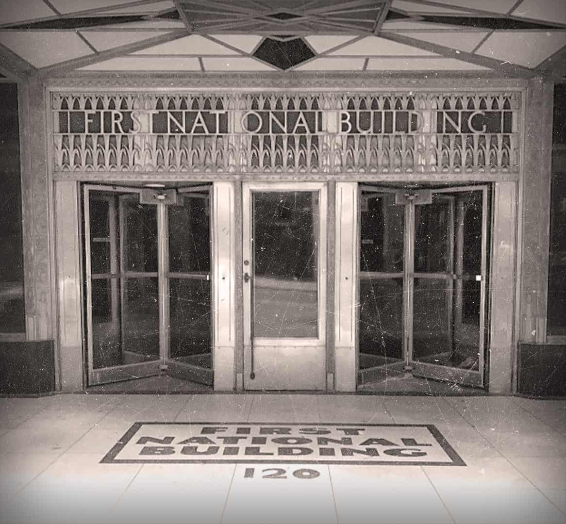 Photo of First National Building front entrance