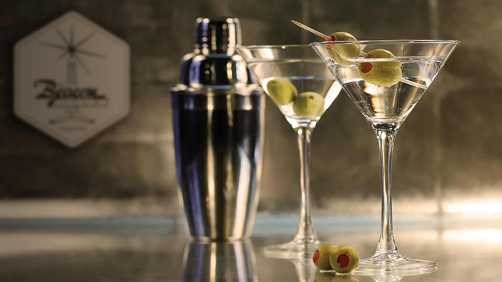 Photo of two martini glasses with beaker