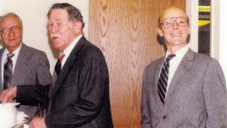 Photo of Reford Bond with Col. Rucks and Stewart Mark