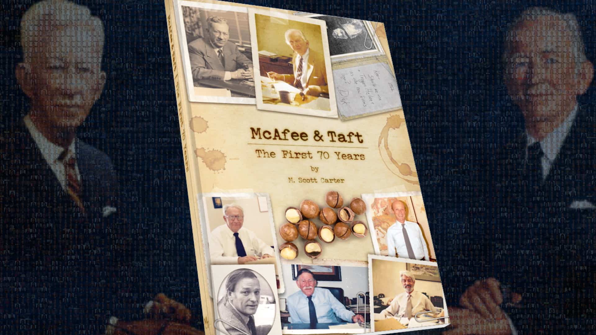 Photo of the commemorative book, McAfee & Taft: The First 70 Years