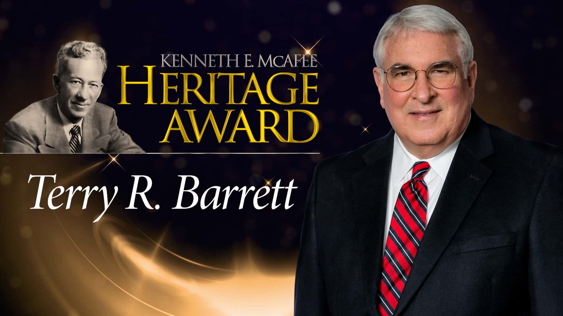 Feature graphic of Terry Barrett, inaugural honoree of the Kenneth E. McAfee Heritage Award